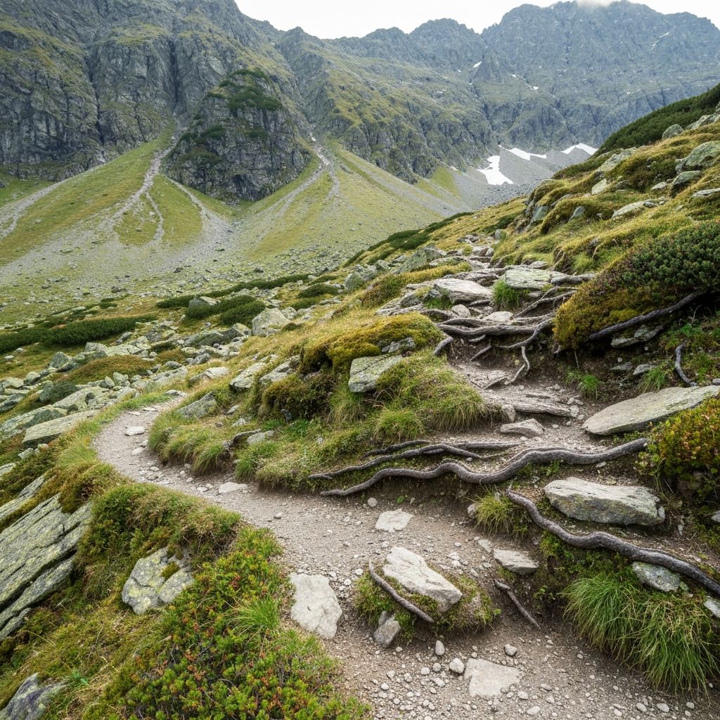 Rocky alpine terrain for walking